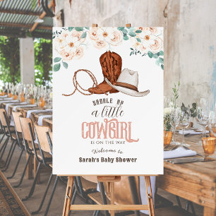 Little Cowgirl Western Pink Girl Baby Shower Foam Board