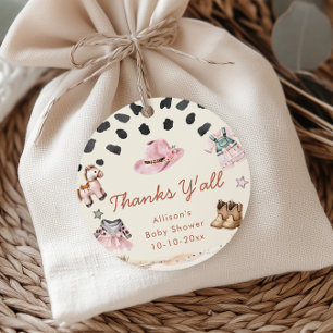 Little Cowgirl western theme girl baby shower Favor Tags