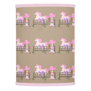 Little Cowgirl With Horse and Saddle Lamp Shade