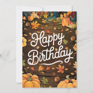 Little Cozy Wish Autumn Fall Happy Birthday Card