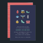 Little Crawlers Kids Birthday Invitation<br><div class="desc">Adorable happy little bug illustrations designed by Shelby Allison. This group of nine bugs include a beetle,  bumble bee,  worm,  spider,  dragonfly,  roly poly,  yellow ladybug,  praying mantis and a butterfly all designed in bright and playful primary colors.</div>