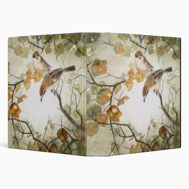 Little Creature-Bull-headed Shrikes 3 Ring Binder (Background)