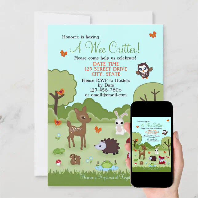 Little Critter Woodland Animals Shower Invitation | Zazzle