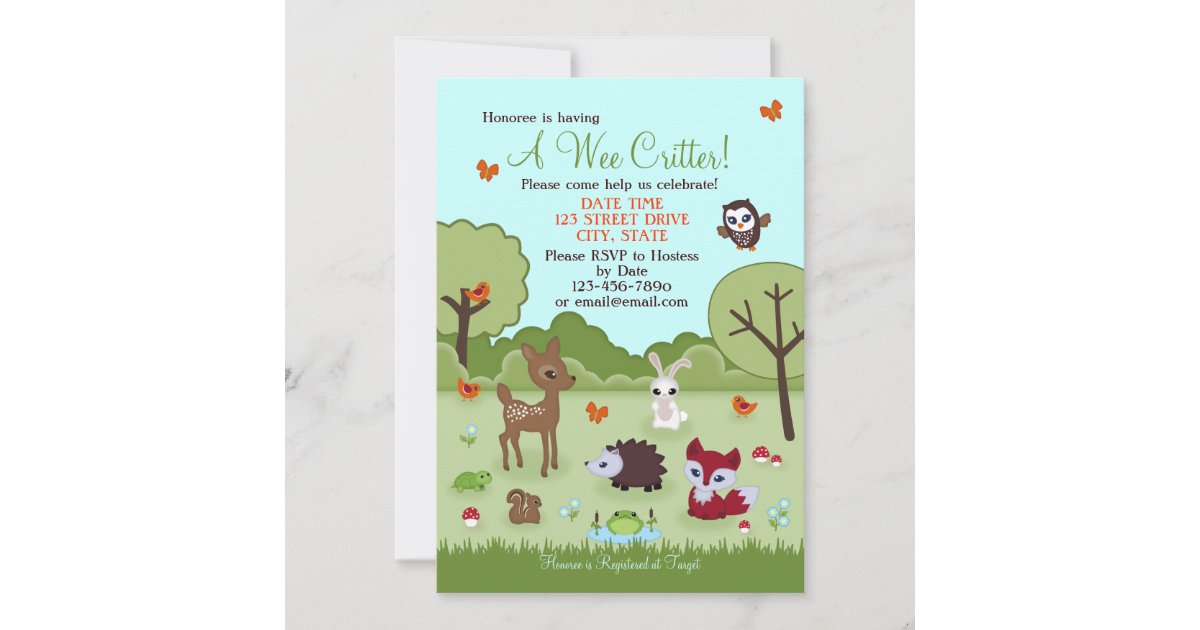 Little Critter Woodland Animals Shower Invitation | Zazzle