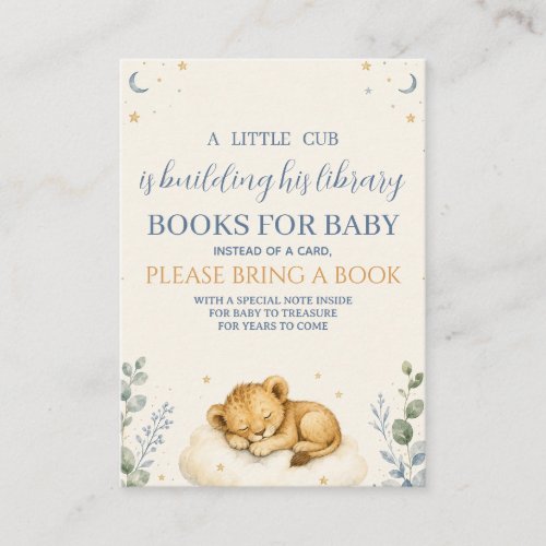 Little Cub Books for Baby Enclosure Card