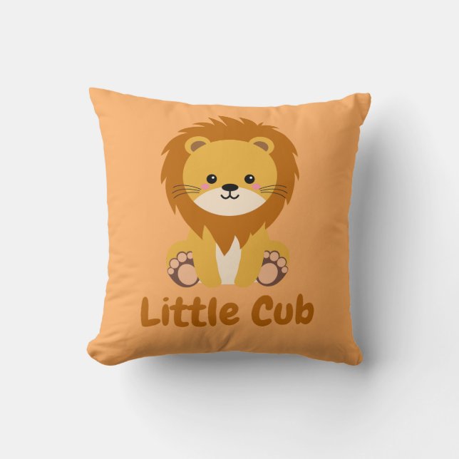 Little Cub Throw Pillow  (Front)