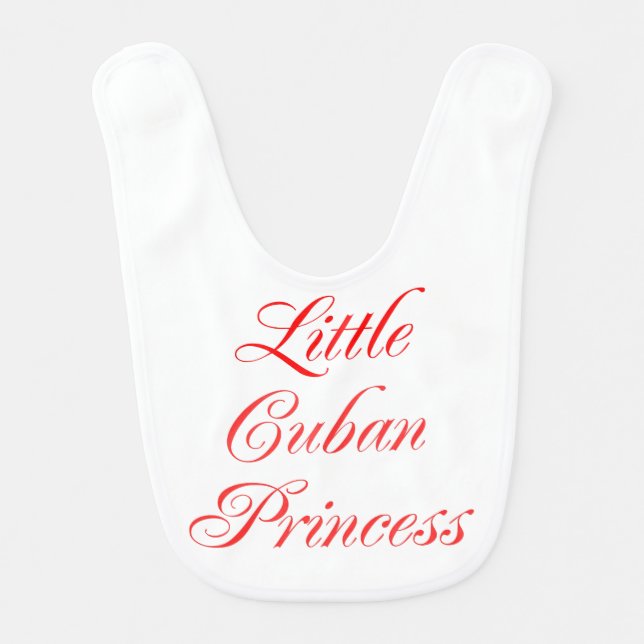 Little Cuban Princess Baby Bib (Front)