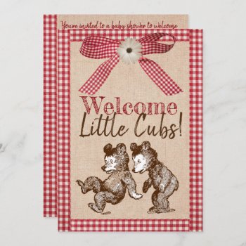 Little Cubs Twin Gender Neutral Baby Shower Invitation by csinvitations at Zazzle