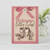 Little Cubs Twin Gender Neutral Baby Shower Invitation (Standing Front)