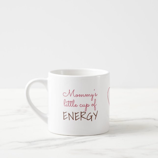 "Little Cup of Energy" custom espresso mug (Left)