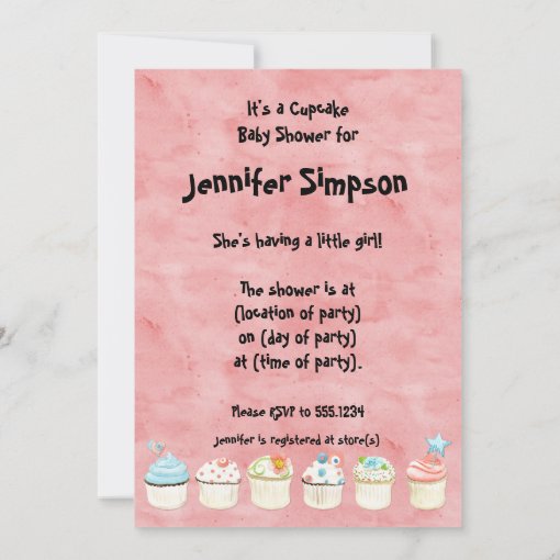 Little Cupcake, Baby Shower Invitations | Zazzle