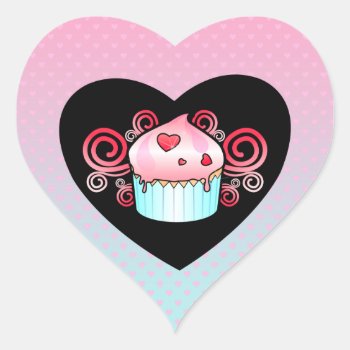 "little Cupcake" Heart Sticker by tansydeora at Zazzle