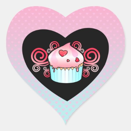 "little Cupcake" Heart Sticker