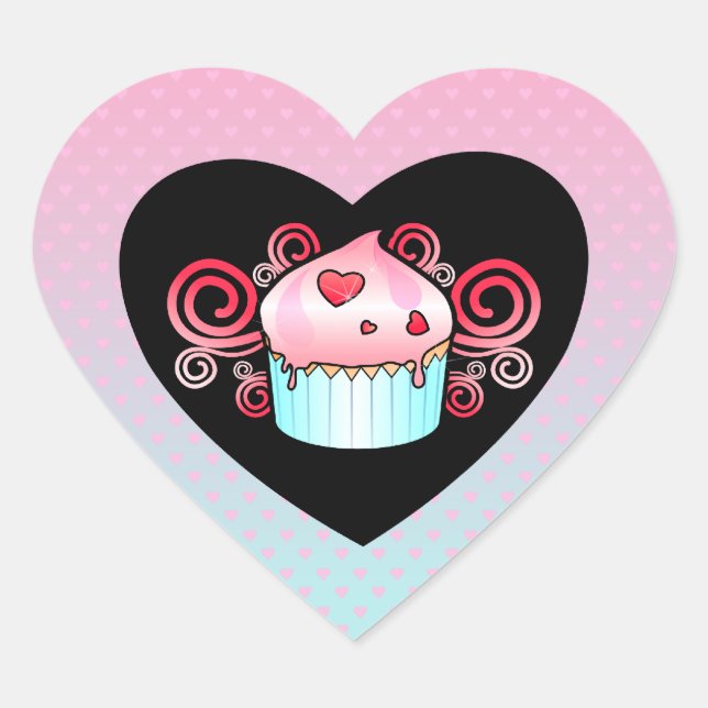 "LIttle Cupcake" Heart Sticker (Front)