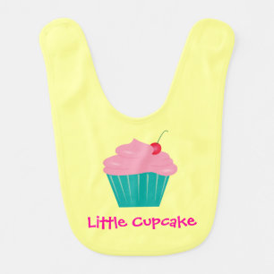 Little Cupcake, Pink and Teal Bib
