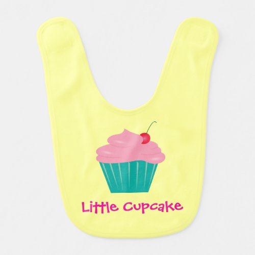 Little Cupcake Pink and Teal Bib