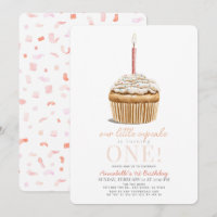 Little Cupcake Sprinkles Pink Girl 1st Birthday