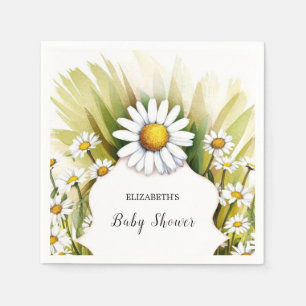 Little Custom Daisy Baby Shower Napkins
