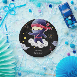 Little Custom Ninja Birthday Paper Plates