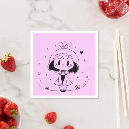 Little Cute Anime Girl Napkins