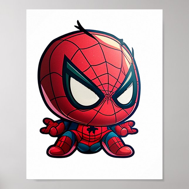 little cute arachnid superhero cartoon-style chara poster (Front)