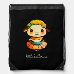 Little Cute Ballerina Sheep Drawstring Bag