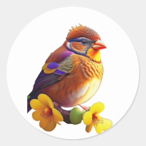 Little cute bird classic round sticker