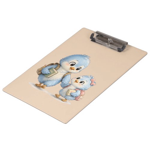 Little Cute Bird Siblings Office Clipboard