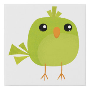 Little cute birds faux canvas print