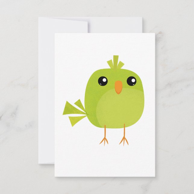 Little cute birds RSVP card (Front)