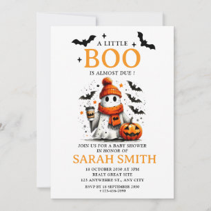 Little cute Boo is Almost Due Baby Shower Invitation