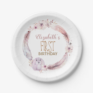 Little Cute Bunny Birthday Party Baby Shower Paper Plates