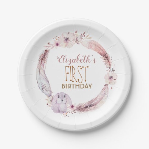 Little Cute Bunny Birthday Party  Baby Shower Paper Plates