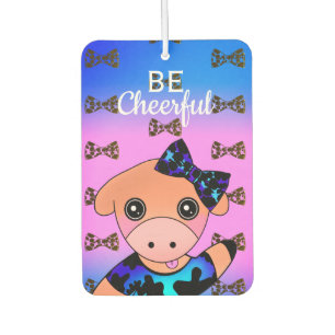 Little Cute Cheerful Cow with Bow tie Air Freshener