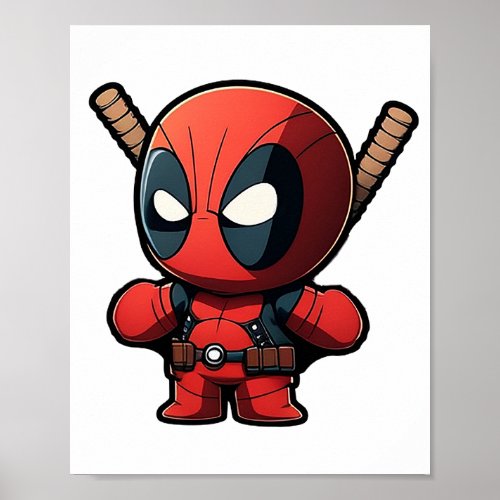 little cute comic book character in cartoon style poster