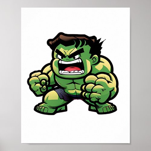 little cute comic book character in cartoon style poster