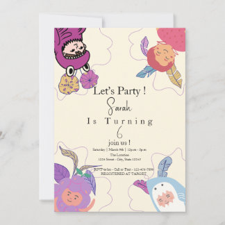 Little Cute Customized Girls birthday Invitation