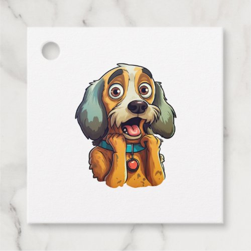 Little cute dog with big eyes and ears   favor tags