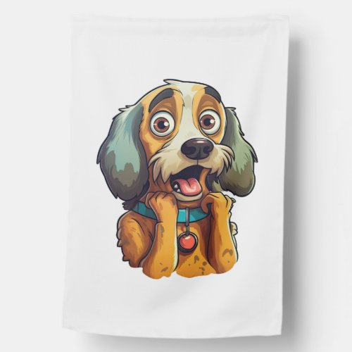 Little cute dog with big eyes and ears   house flag