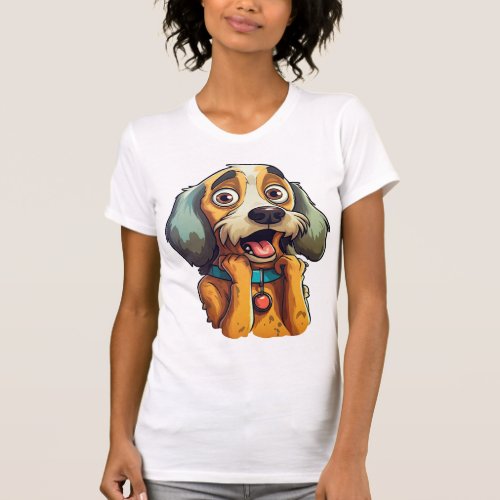 Little cute dog with big eyes and ears   T_Shirt