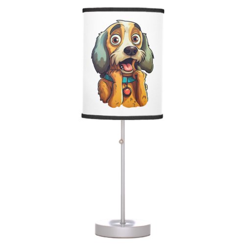 Little cute dog with big eyes and ears   table lamp