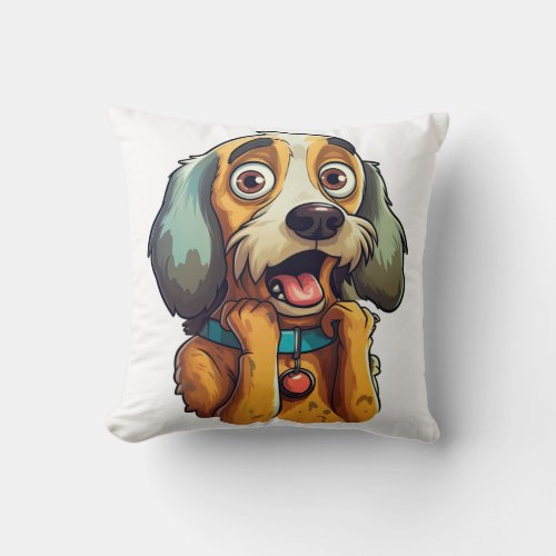 Little cute dog with big eyes and ears   throw pillow