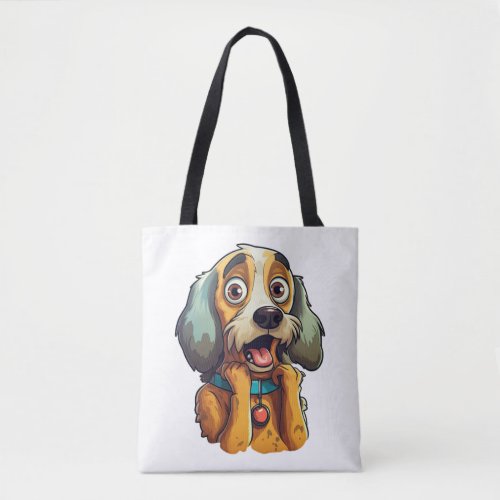 Little cute dog with big eyes and ears   tote bag