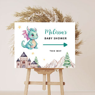 Little Cute Dragon Baby Shower Sign