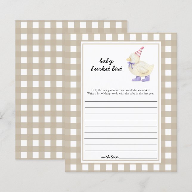 Little cute duck - Baby bucket list (Front/Back)