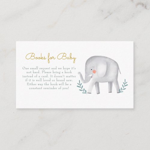 Little Cute Elephant Books for Baby  Enclosure Card