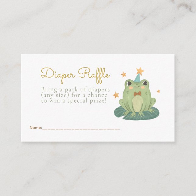Little Cute Frog Diaper Raffle Enclosure (Front)