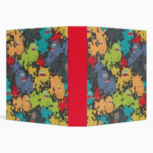 Little cute funny monsters 3 ring binder