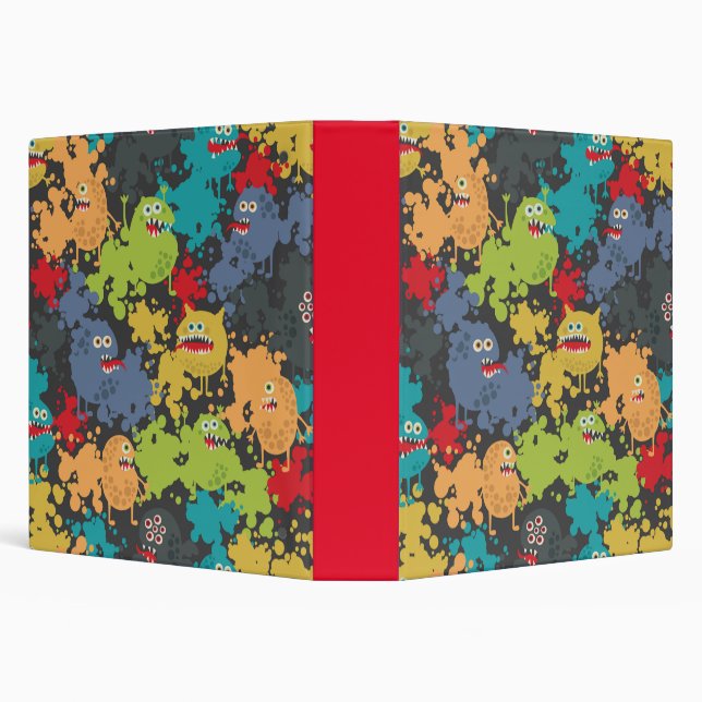 Little cute funny monsters 3 ring binder (Background)