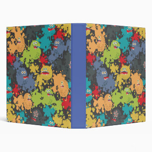 Little cute funny monsters 3 ring binder